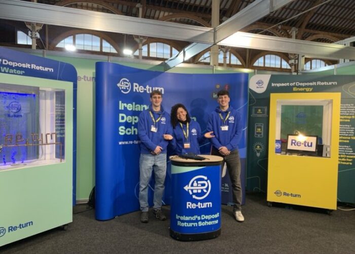 Re-turn staff promoting the Deposit Return Scheme at the BT Young Scientist 2025.