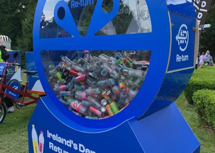 A circular collection point used to donate empty drink containers at Electric Picnic 2024. 